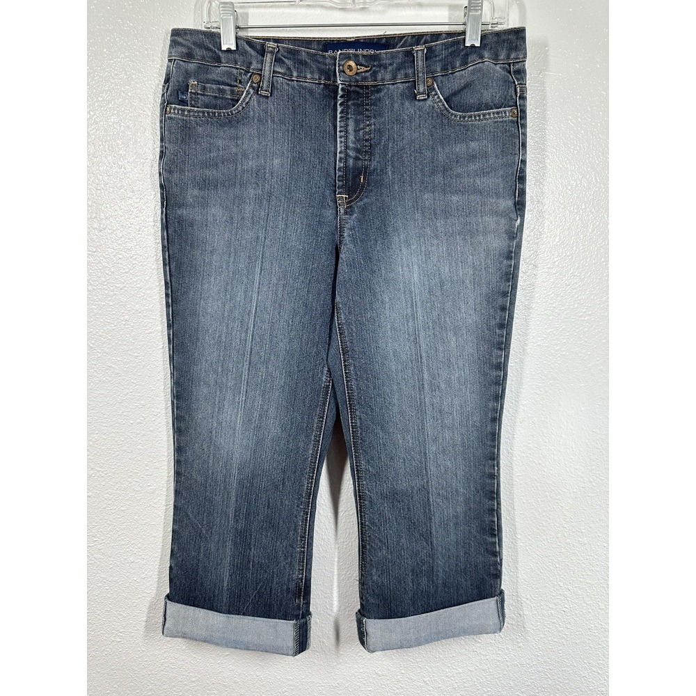 Bandolino Blu Jeans Womens 6 Blue Capri Cropped Roll Cuff Stretch‎ Denim Casual